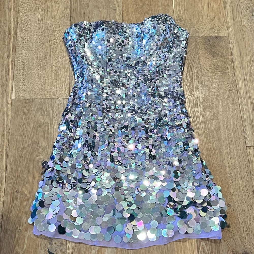 Sherri Hill Iridescent Sequin Mini Dress